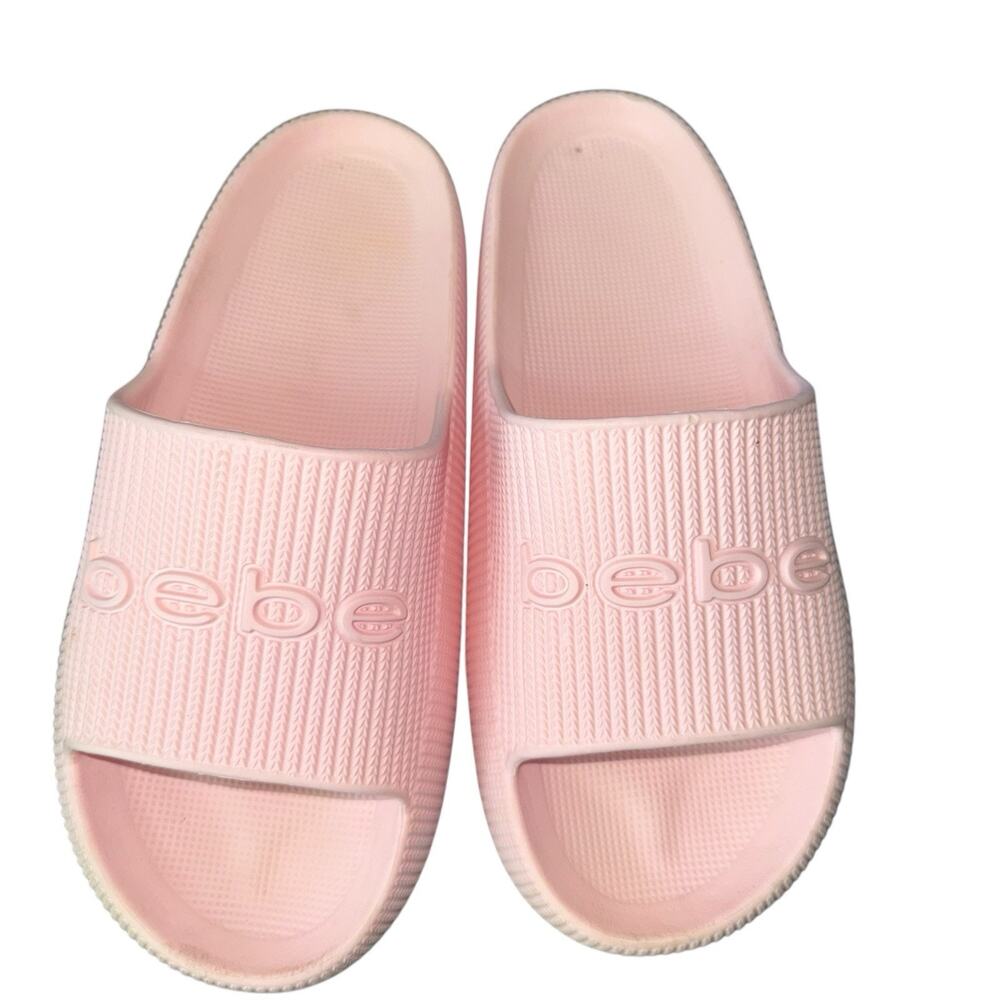 Bebe Light Pink Barbiecore Malaga Pool Sandals / Slides Sz 9